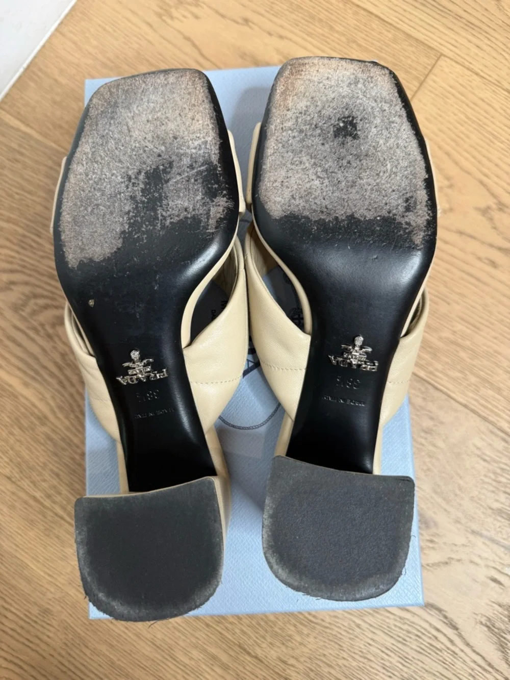 Prada Quilted Lambskin Crisscross Slide Sandals - Picture 8 of 10